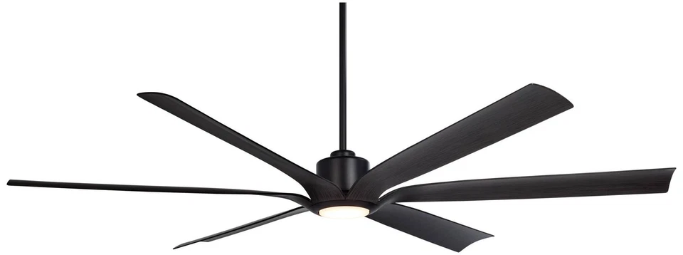 72" Casa Vieja Lomar Matte Black Damp LED Ceiling Fan with Remote - Image 2 of 4