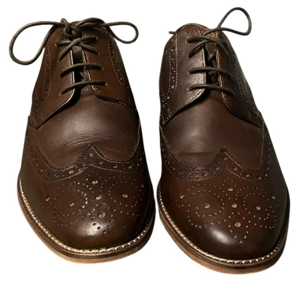 SAOLA Scarpe eleganti Florsheim uomo Marino punta alare Oxford pelle cognac brogue 10 1 2 D