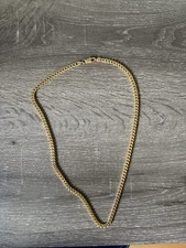 Gold Tone Metal Curb Link Chain Necklace with...
