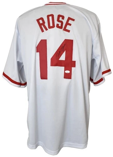 Pete Rose Autographed/Signed Custom Baseball Jersey Cincinnati Reds JSA 204946