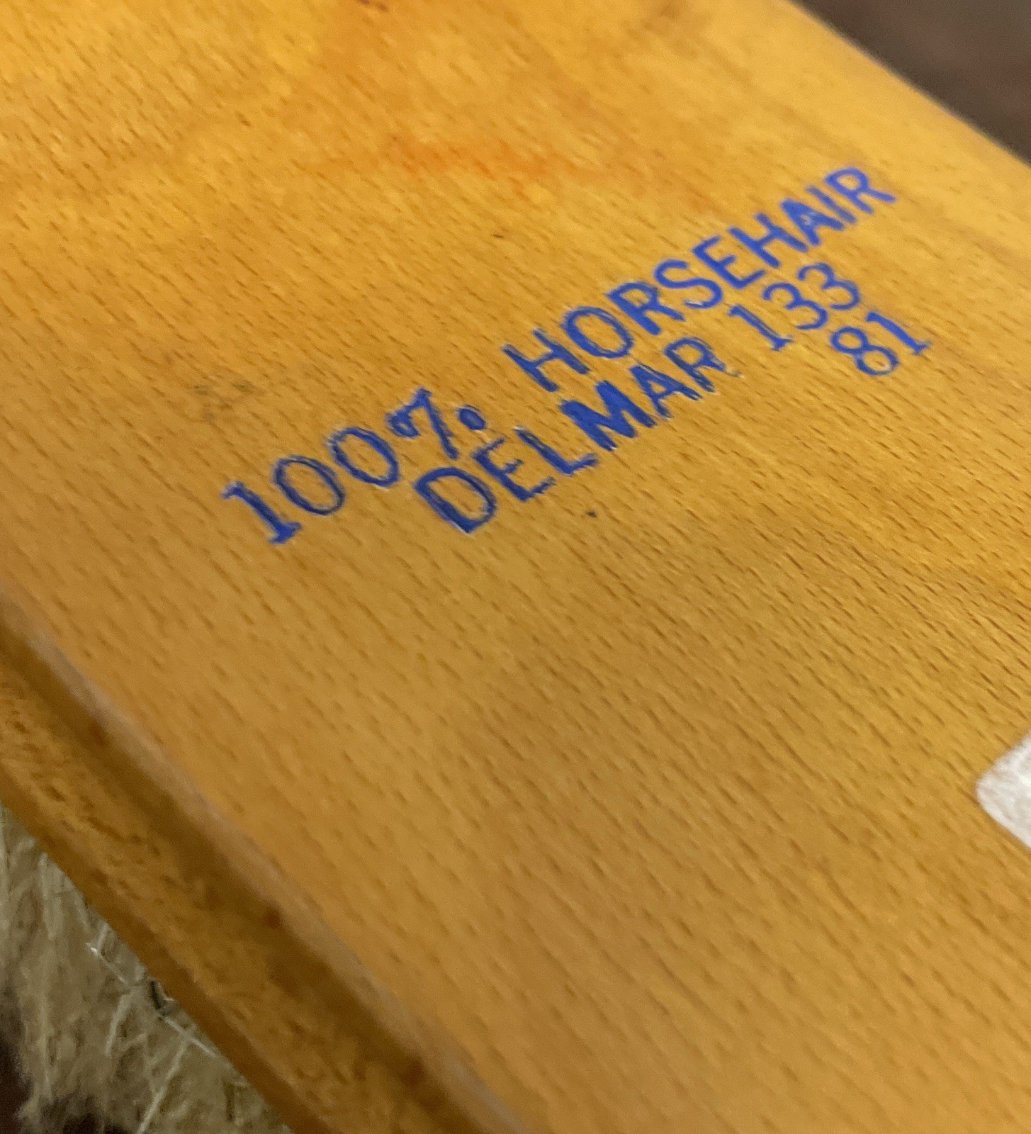 Vintage Premium Shoe Brush 100% Horsehair. Wood - Works Real Smooth - Good Deal.