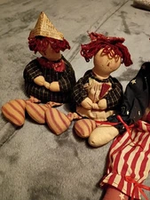 Lot Of  3 folk art  Raggedy Ann Dolls Vintage