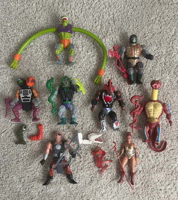 Vintage MOTU He-Man Figure Lot 1980s Mattel Sssqueeze, Snake Face, etc - Image 1 of 4