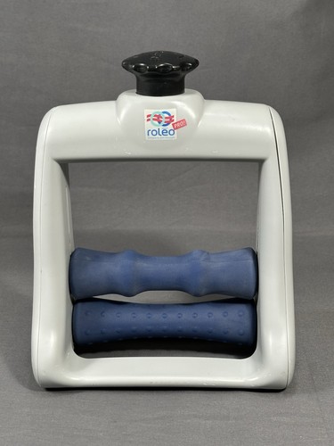ROLEO Pro Therapeutic Arm Massager Blue Grey Adjustable Pressure Roller