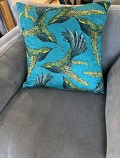 The Lounge Co. Large Paradise Bird Teal Cushion