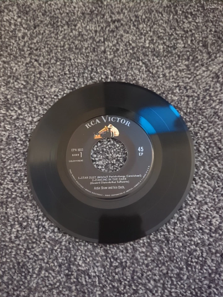 1958 Artie Shaw Gold Standard RCA 45 Rpm EP Star Dust, Dancing In The Dark A5A25 Foto 4 de 4
