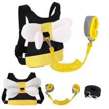 Toddler Harness with Anti Lost Wrist Link - Cute Children Leashes, Yellow