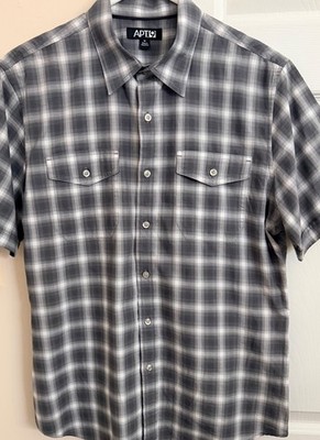 Apt 9 Multicolored 100% Cotton Men s M Short Sleeve Button Up Shirt