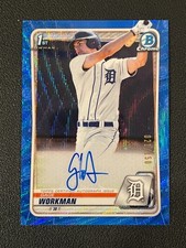 Gage Workman 2020 Bowman Chrome 1st Auto Blue Wave Refractor /150 Tigers
