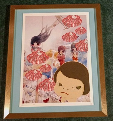 DEATH NYC ltd signed FRAMED art print 45x32cm Aya Takano x Yayoi Kusama x Nara