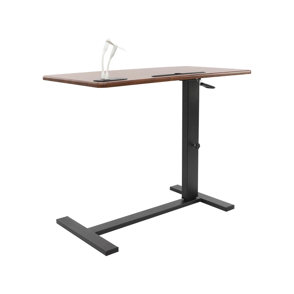 Adjustable Height Side Table Walnut Color Mobile Bedside Table dinner tray table - Image 3 of 4