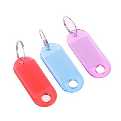 10Pcs Multicolor Keychain Key ID Label Tags Luggage ID Tags Hotel Number Keyring