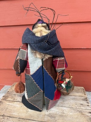 Vintage Rare Patchwork Decorative Santa,  15 H, Handmade, Ltd. Ed. 1/6