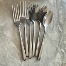 Stainless Steel Silver Cutlery Set 6 Piece Forks & Spoons for Adults