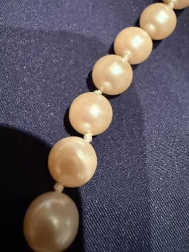 hand knotted vintage costume pearl necklace