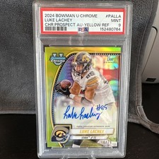 2024 Bowman U Chrome #PA-LLA Luke Lachey Prospect Yellow Refractor AUTO /75 PSA9