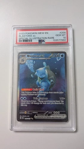 Blastoise ex 200/165 Special Illustration Rare PSA 10 TCG SV 151 (MEW)