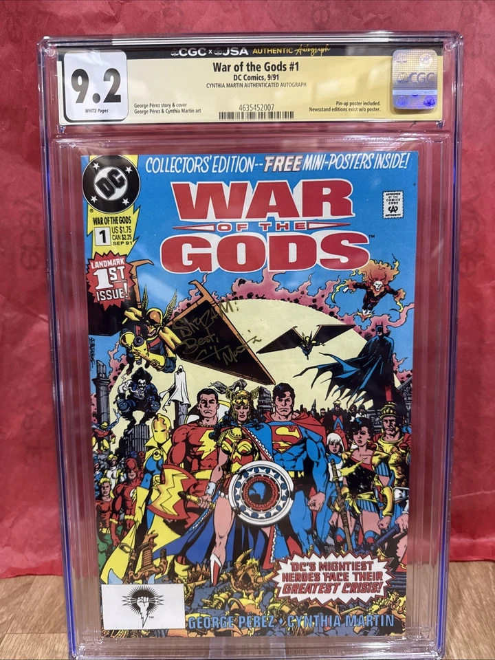 D.C. Comics War of the Gods #1 CGC 9.2 Ss Cynthia Martin Shazam Auto Signed - Image 2 of 4