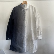 Stella Carakasi Women Black & White Gradient Cotton Lagenlook Oversized Medium