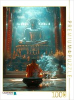 Calvendo Puzzle Buddhist Temple With Monk | 1000 Pieces, Finished Size 25.2 × 18