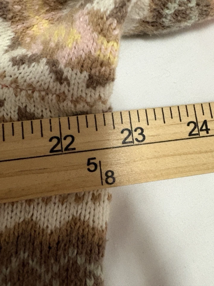 Talbots Plus 1X Fair Isle Knit Sweater Pink Merino Cotton Cozy Winter Cabincore - Image 4 of 4