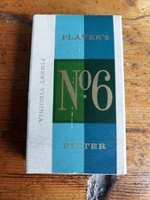 Vintage Player's No. 6 Filter Cigarettes Empty Cardboard Packet Box 10s Tobacco