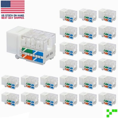 CAT6A Keystone Jack Ethernet 110 Punch Down Tool Network UTP 90 Degree RJ45