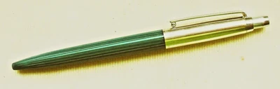 PARKER JOTTER in GREEN RIBBED BAR/CHROM! ca.1956! FINE BRASS WINDING - Bild 1 von 2