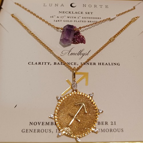 2 PC Luna Norte Necklaces 14KT GOLD 
