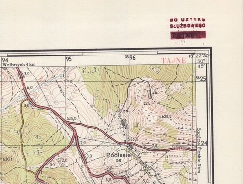 Vintage 1960 Polish General Staff Topographic map – JEDLINA ZDROJ 1:25 000 - Picture 3 of 5