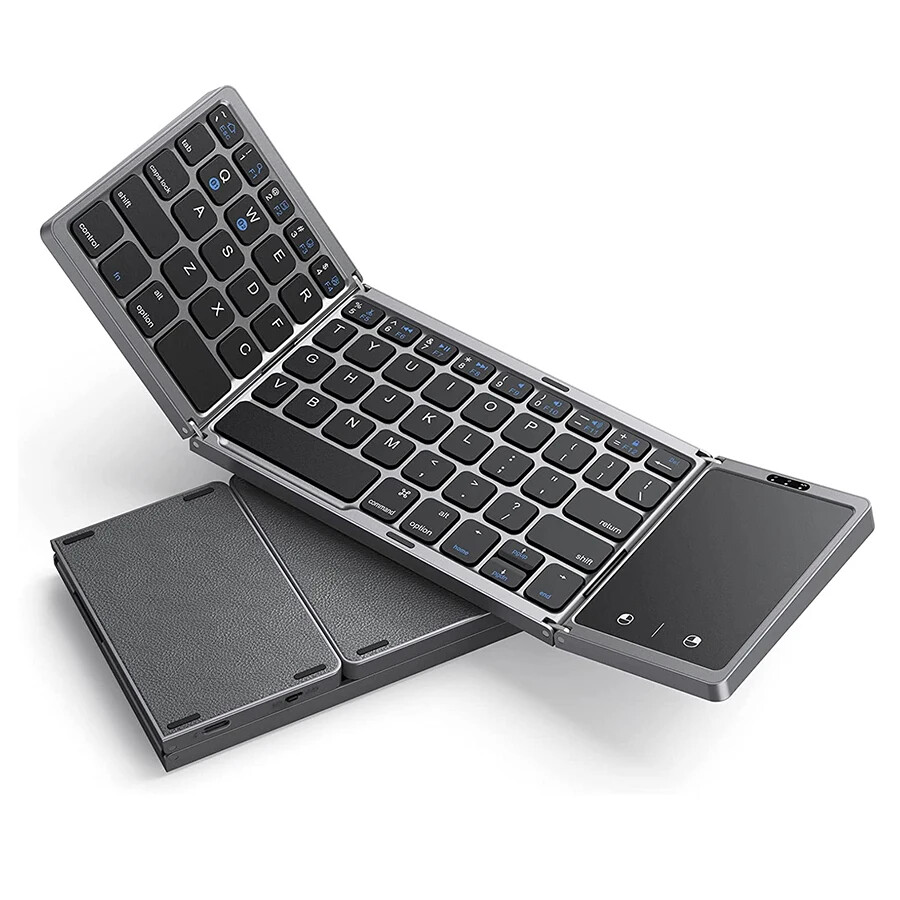 Portable Foldable Wireless Keyboard with Touchpad Mouse for Tablet Laptop Mobile