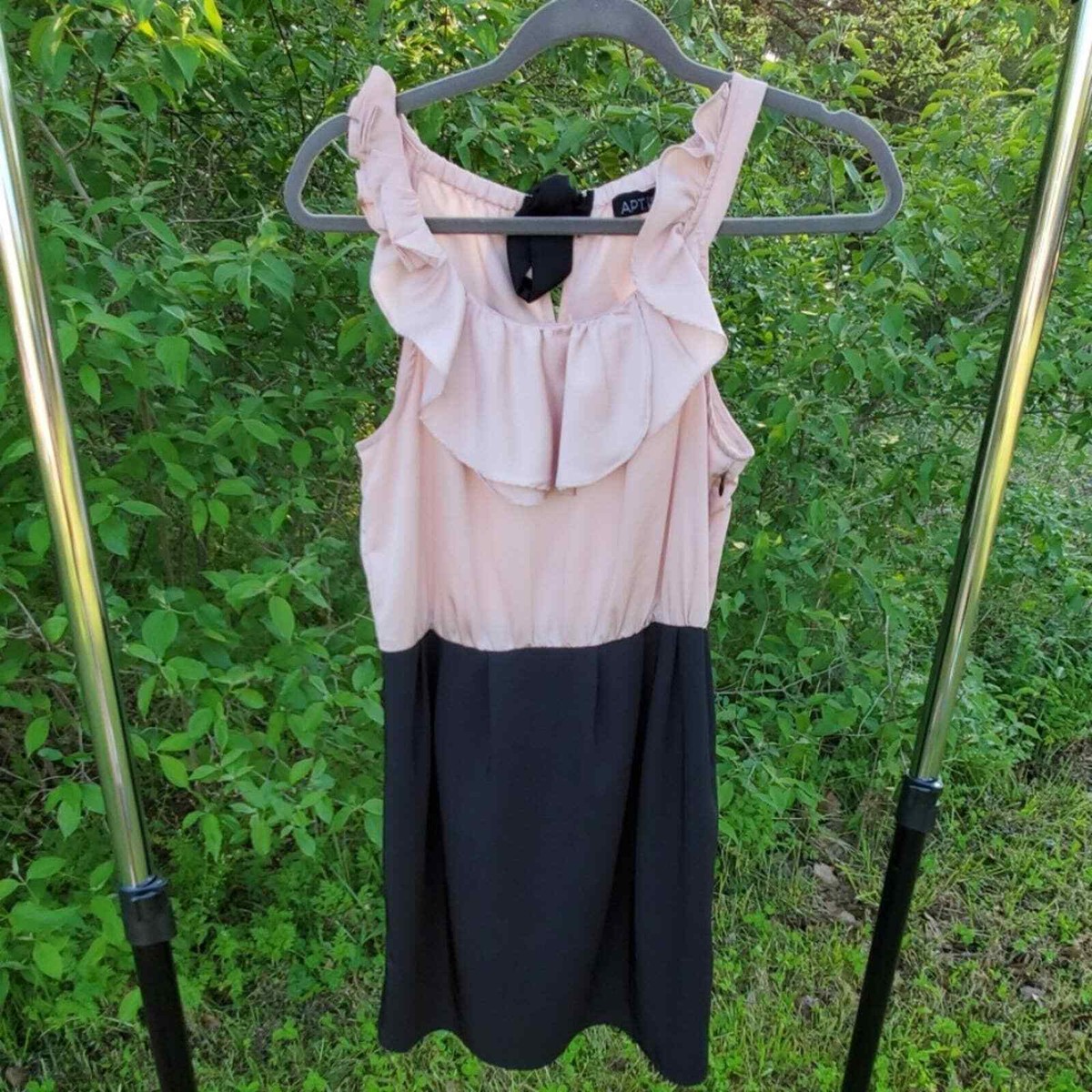 open lace back dress Black&Pink dress with a pleated skirt, Parisienne main image 0
