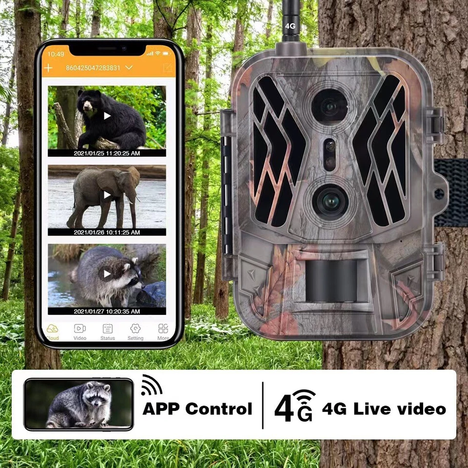 4G Wildlife Camera 36MP Hunting Night Vision 1080P Trail 4K Wireless Game Cam - Image 4 of 4