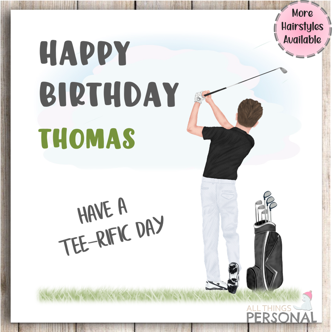 Personalised Golf Birthday Card for Grandad Dad Brother Uncle Son Grandpa Mens