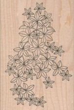 Leaves 3 1/2 x 5" Rubber Stamp, Flower Stamp, Plant Stamp, Tree Stamp