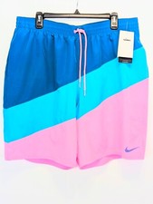 Nike Swim Men's Color Surge 9  Volley Shorts Pink NESSD470-670 NWT Small Trunks