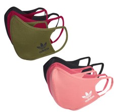 Adidas Originals Trefoil Unisex Adult Sport Face Cover, 3-Pack, Color Options