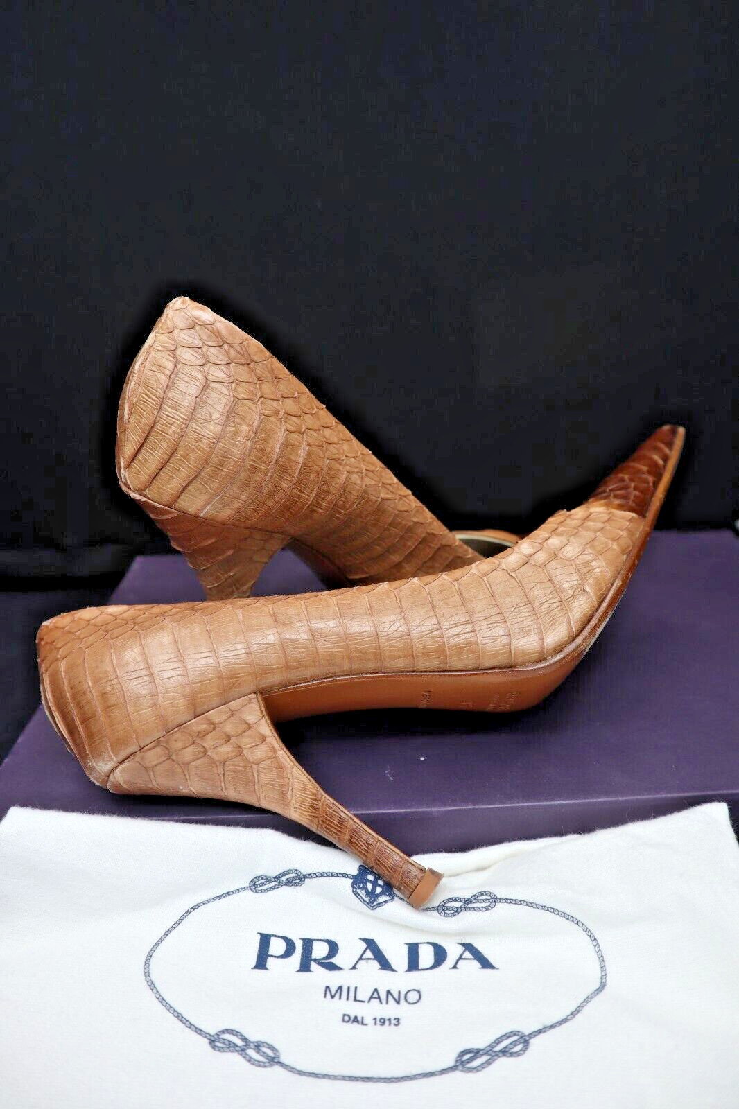 PRADA PYTHON POINTED TOE PUMPS WOMEN'S EU35-US4.5 - image 1