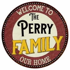 The Perry Family Round Metal Sign Kitchen Game Room Décor 100140038098