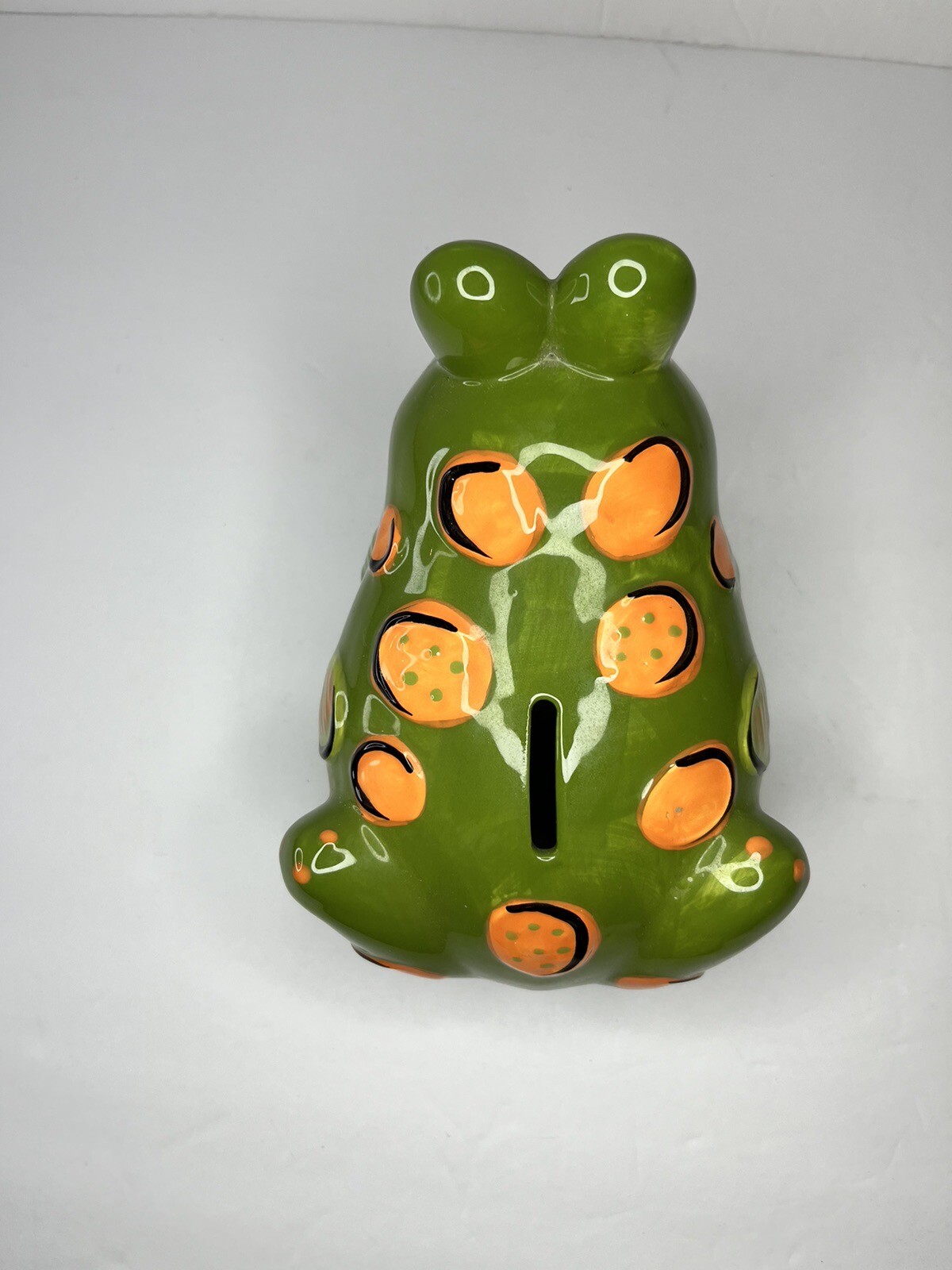 Bella Casa Frog Froggy Coin Bank Home Decor Ceramic Big Eyes
