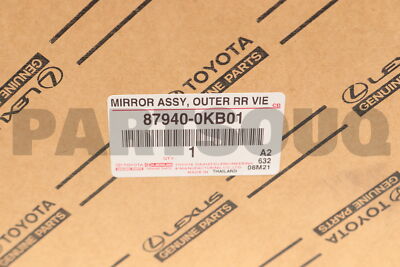879400KB01 Genuine Toyota MIRROR ASSY, OUTER R 87940-0KB01 | eBay