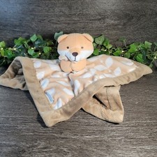Carters Fox Plush/Blanket/Lovey. Orange/Brown/Tan/White with Leaves. 13"x13"