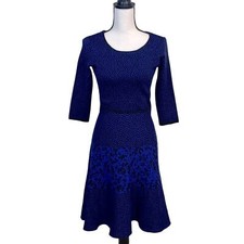 Gabby Skye Black and Blue Sweater Dress Size Small