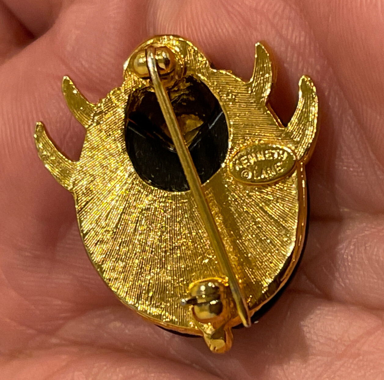 Vtg Kenneth J Lane Gripoix Black Enamel Ladybug G… - image 3