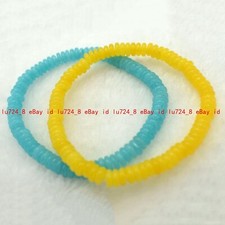 Genuine 3x8mm Natural Multicolor Gemstone Rondelle Beads Elastic Bracelet 7.5"