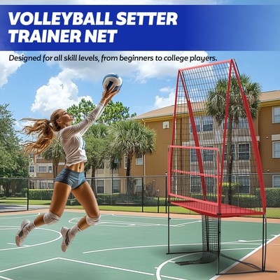 Volleyball Training Equipment Practice Net Station 11 x 8ft Wide for Practice