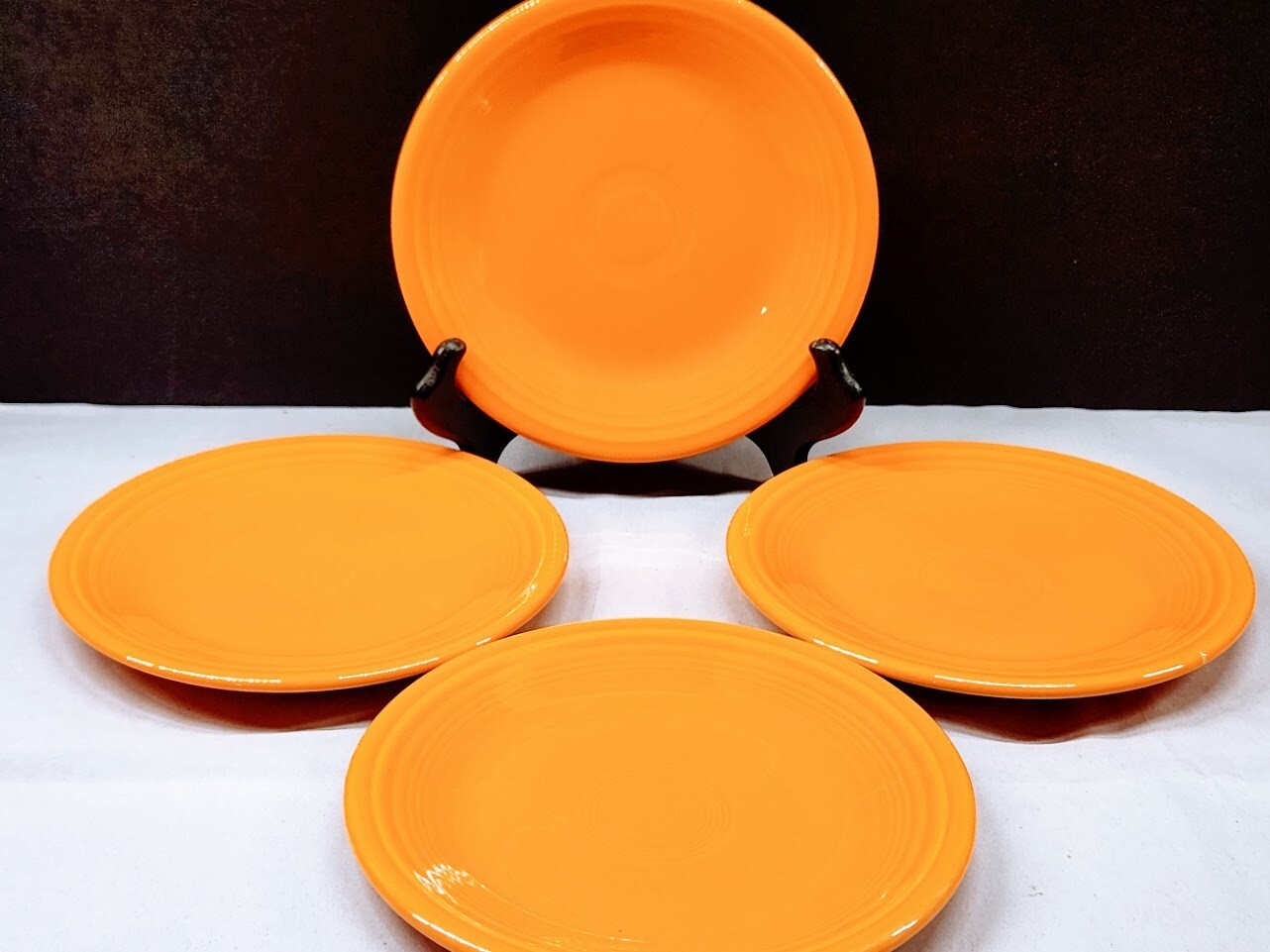 Fiestaware Set of 4 Orange Salad Bistro Plates 7.25" Homer Laughlin