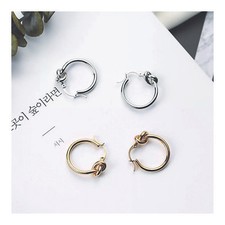 Small Hoop Earrings with Knot on the Circle Earrings 0.8 0.8 INCH Ear Hoop