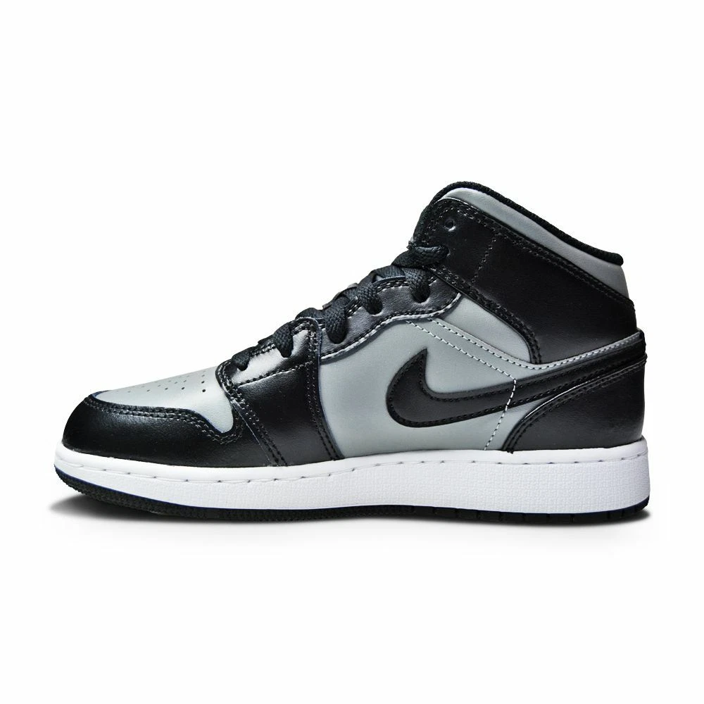 Juniors Nike Air Jordan 1 Mid 554725 096 Black Gym Red Particle Grey
