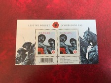 CANADA 2009 MNH LEST WE FORGET SOUVENIR SHEET WAR MEMORIAL OTTAWA POPPY HORSE